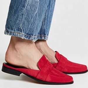 Rebecca Minkoff Red Leather Slides size 5.5
